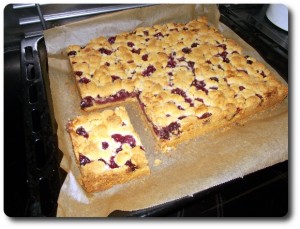 Krümelkuchen mit Kirschen backen image-2498