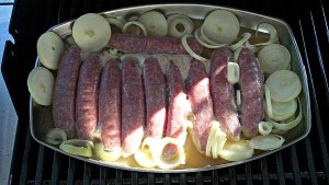 Grillen: In Cidre geschmorte Bratwürste image-6667